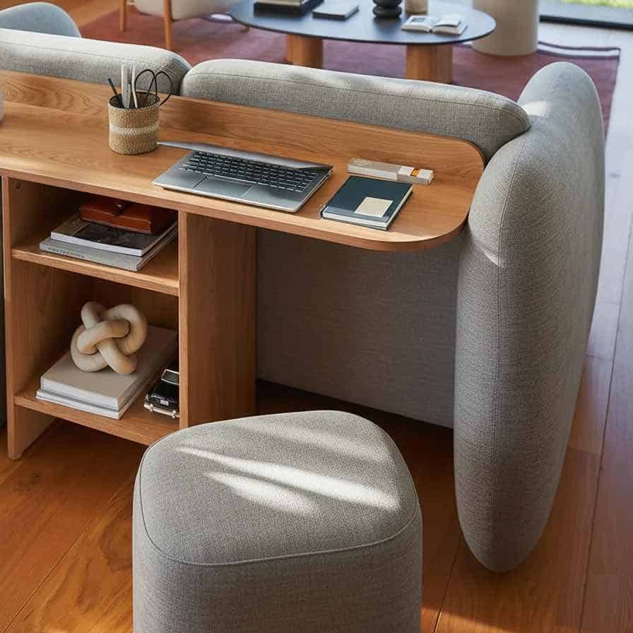 bureau derrière canapé aménagement coin bureau petit espace salon