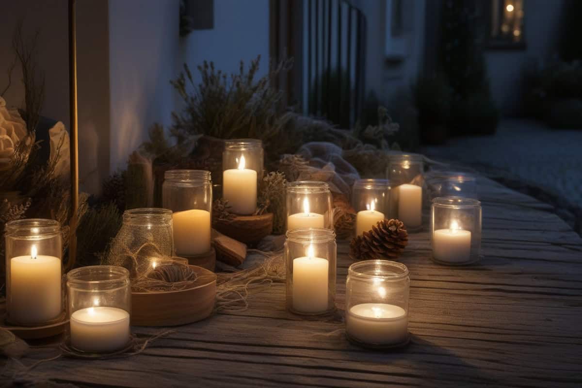 Bougies style hygge petites sources lumineuses chaudes ambiance cosy salon cocooning sensoriel, concept danois