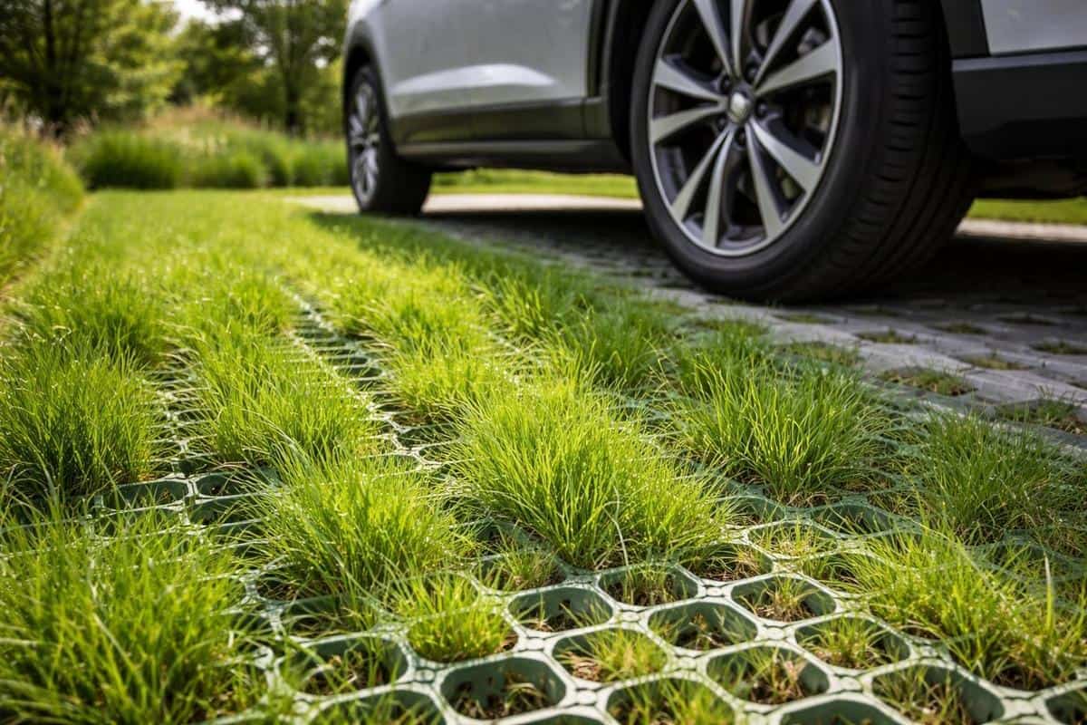 gazon résistant piétinement dalles alvéolées parking véhicule Festuca arundinacea Ray-grass aménagement végétalisé