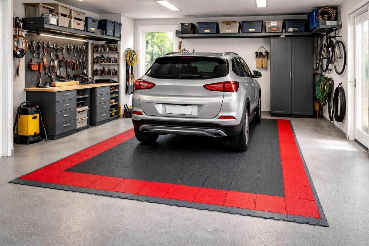 dalles PVC à emboîtement colorées pour marquage au sol garage multifonctionnel zonage voiture