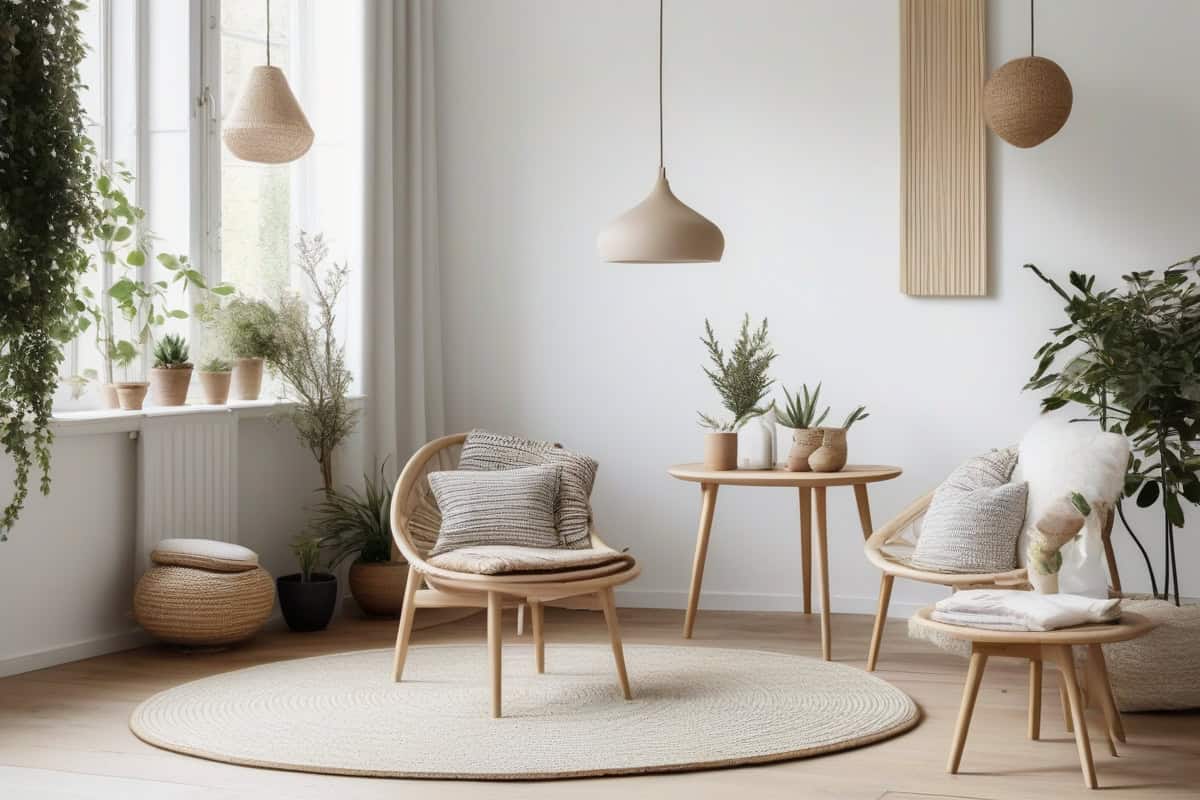 sofa scandinave ras du sol pieds bas style nid douillet pour idée déco salon cocooning chaleureux et enveloppant