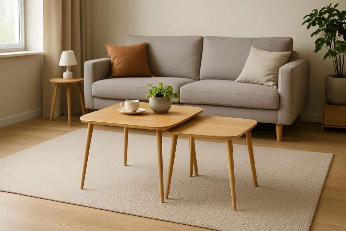 tables gigognes modulables design scandinave plateau bois salon en longueur aménagement