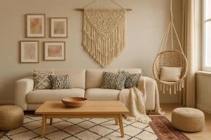 Déco salon scandinave bohème