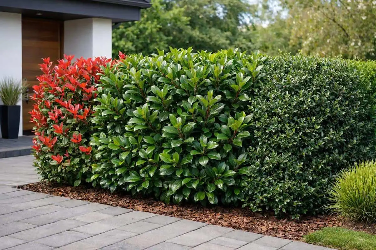 arbustes persistants haie anti-vis-a-vis plantations entree photinia red robin osmanthus persistant